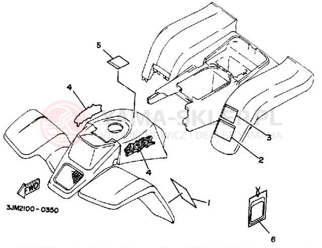 Schemat "naklejki" do Yamaha BLASTER YFS200A