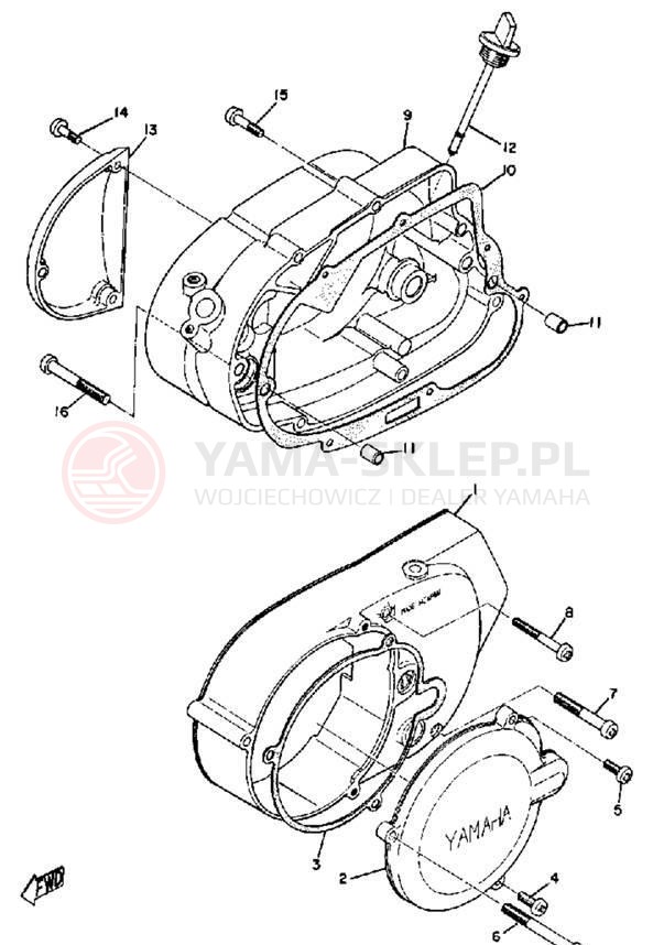 Schemat "Pokrywa silnika" do Yamaha AT1E/AT1M