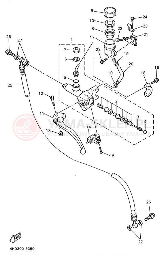 Schemat "Pompa hamulcowa przednia" do Yamaha YZF750RKC/YZF750RK