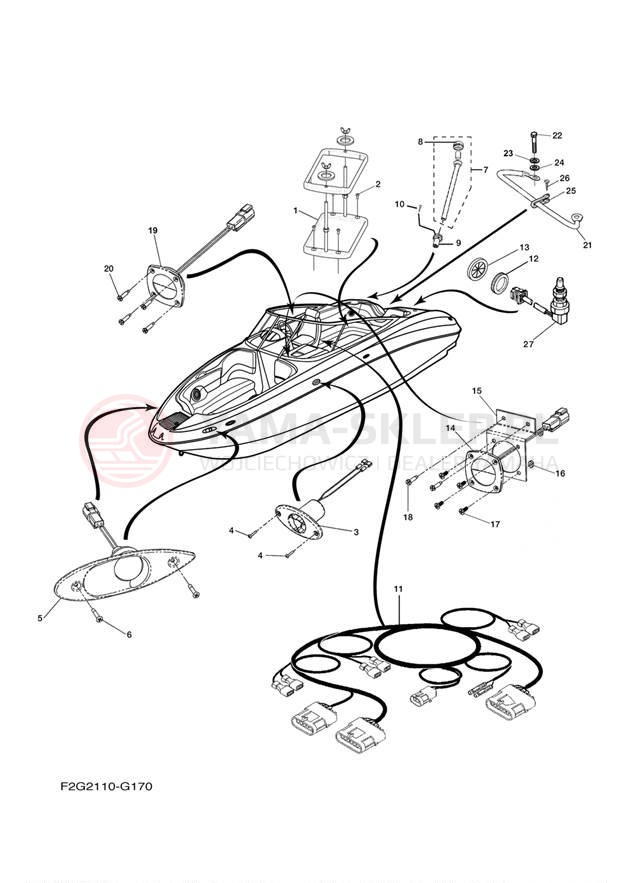 Schemat "układ elektryczny" do Yamaha 212 SS FAT1100CH