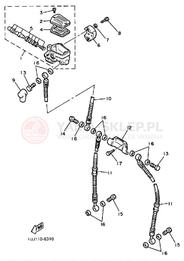 Schemat "Pompa hamulcowa przednia" do Yamaha RADIAN YX600TC/YX600T