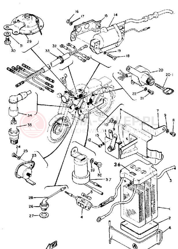 Schemat "układ elektryczny" do Yamaha YG5S