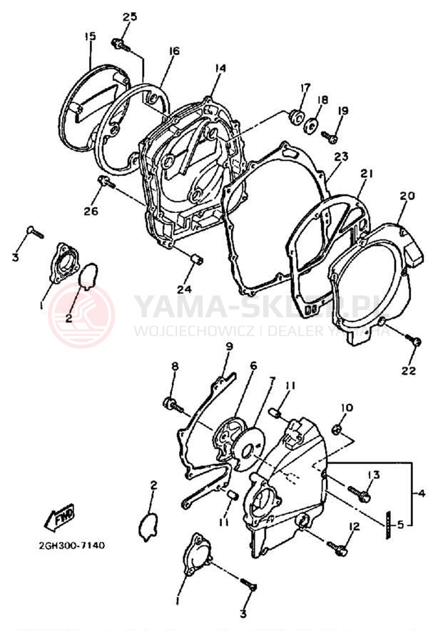 Schemat "Pokrywa silnika" do Yamaha FZR750RT