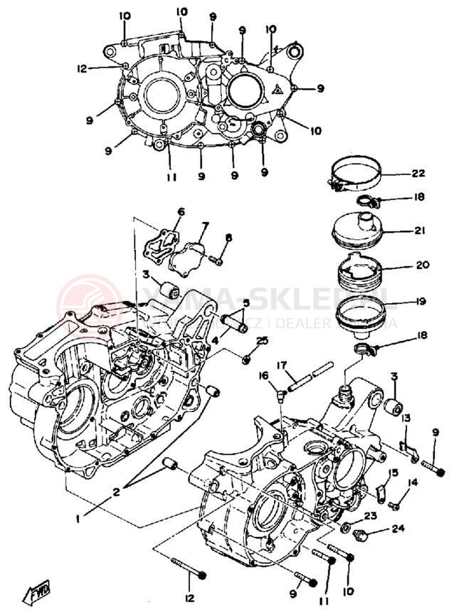 Schemat "Obudowa silnika" do Yamaha TT500C