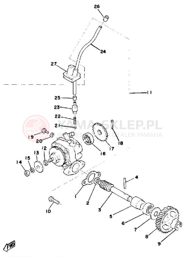 Schemat "Pompa olejowa" do Yamaha DT175C