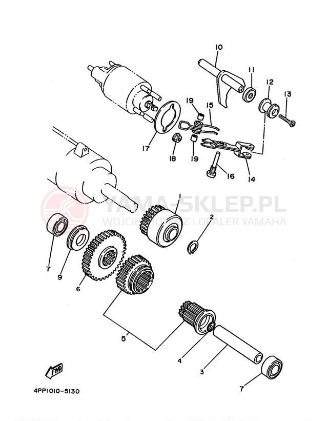 Schemat "rozrusznik" do Yamaha VIRAGO 750 XV750HC1/XV750H1
