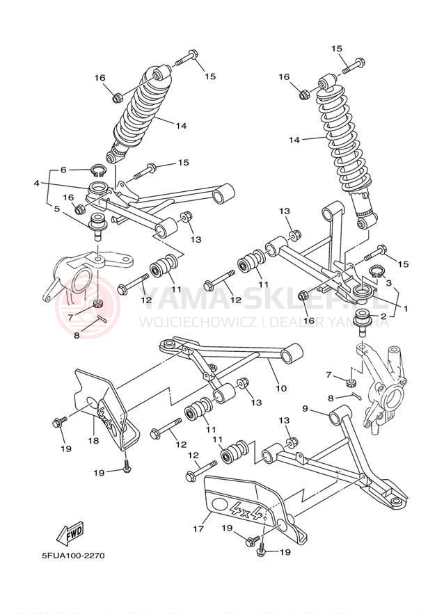 Schemat "Koło przód" do Yamaha BIG BEAR 400 4WD YFM40FT
