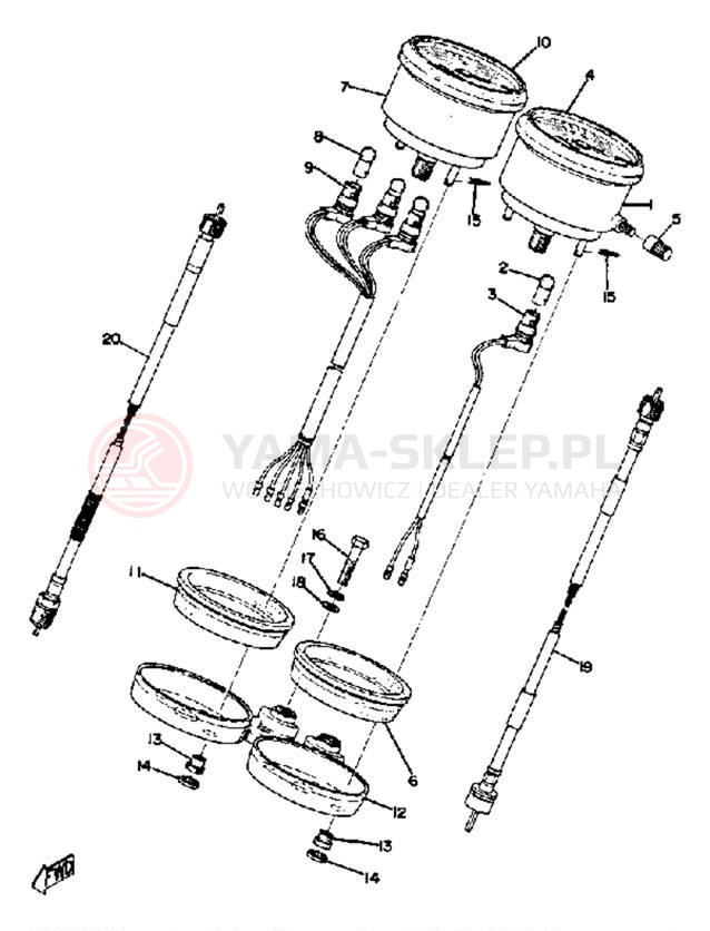 Schemat "Przędkościomierz" do Yamaha DT360A/DT250A