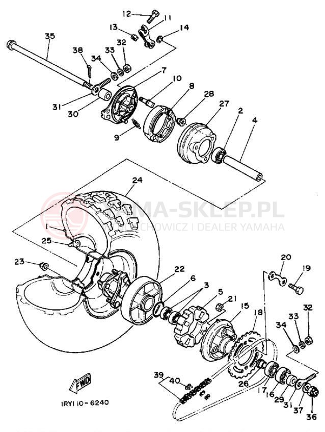 Schemat "Koło tył" do Yamaha BIG WHEEL BW80T