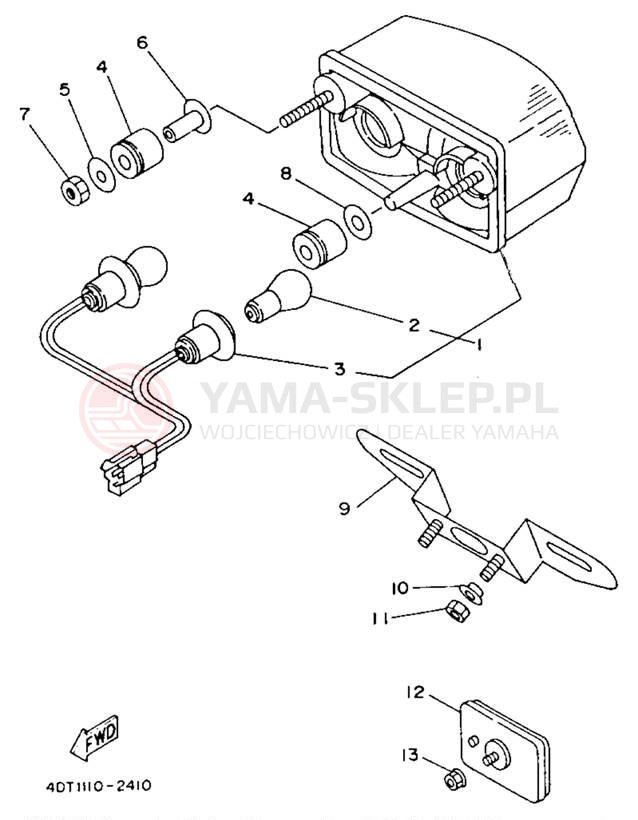 Schemat "lampa tył" do Yamaha TDM850 TDM850E/TDM850EC
