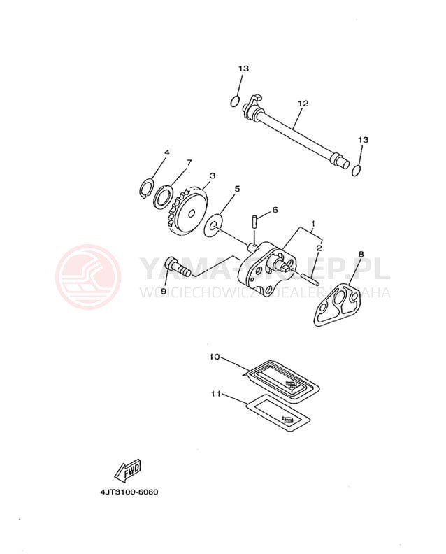 Schemat "Pompa olejowa" do Yamaha TZ125 TZ125