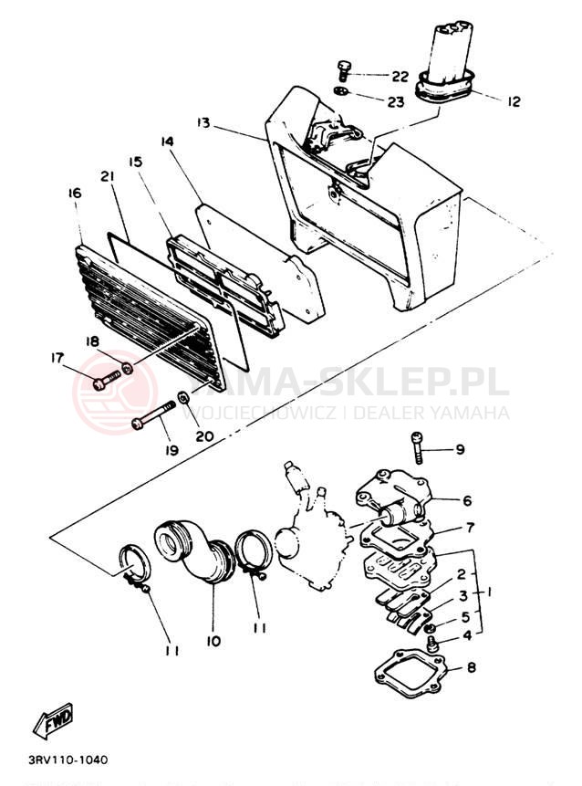 Schemat "Filtr powietrza" do Yamaha Y-ZINGER PW80E