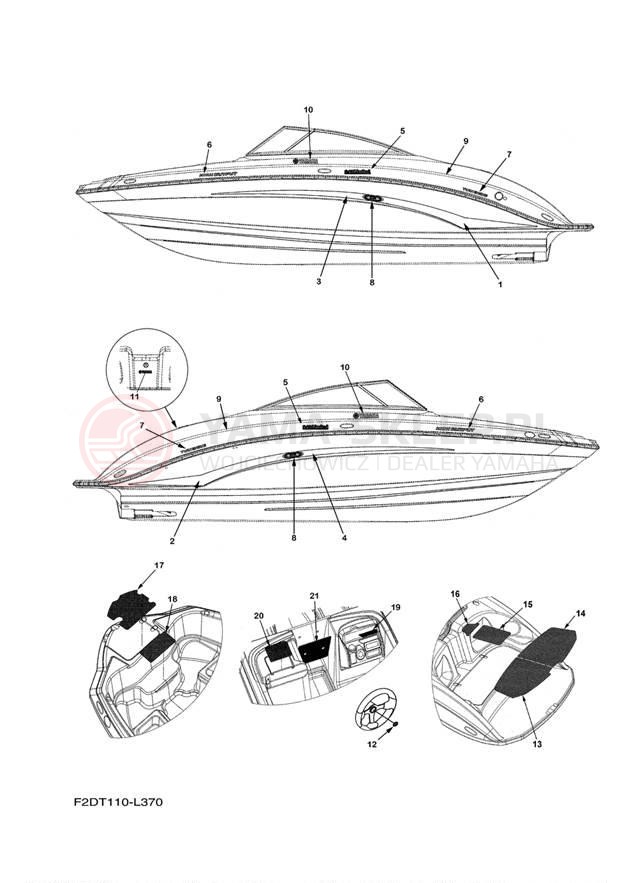 Schemat "Naklejki" do Yamaha 242 LIMITED SXT1800JL