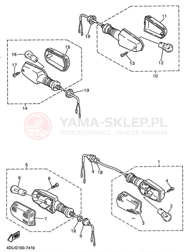 Schemat "kierunkowskazy" do Yamaha SECA II XJ600SJ/XJ600SJC
