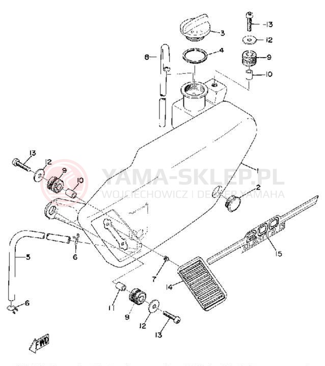 Schemat "Miska olejowa" do Yamaha RD200B