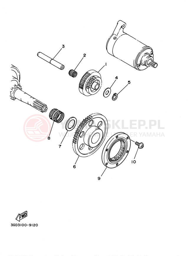 Schemat "rozrusznik" do Yamaha WARRIOR YFM350XP/YFM350XPC