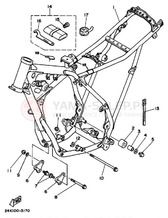 Schemat "Rama " do Yamaha YZ125L