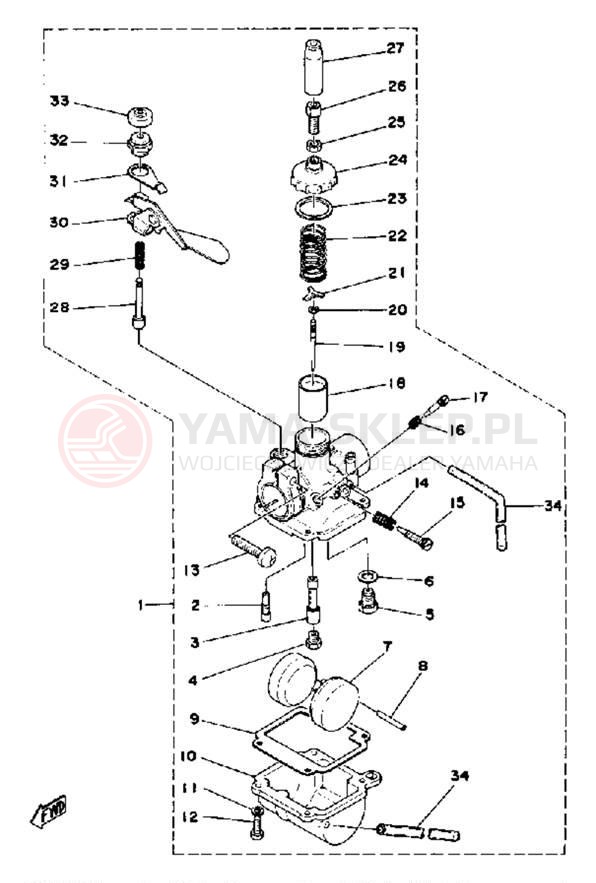 Schemat "Gaźnik" do Yamaha MX80G