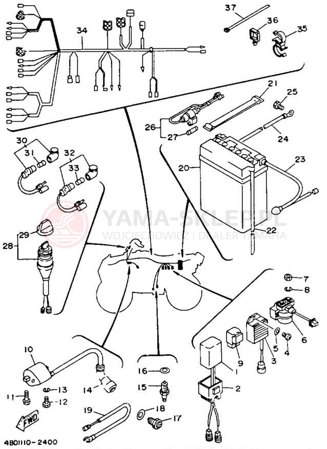 Schemat "układ elektryczny" do Yamaha YFB250E_MN