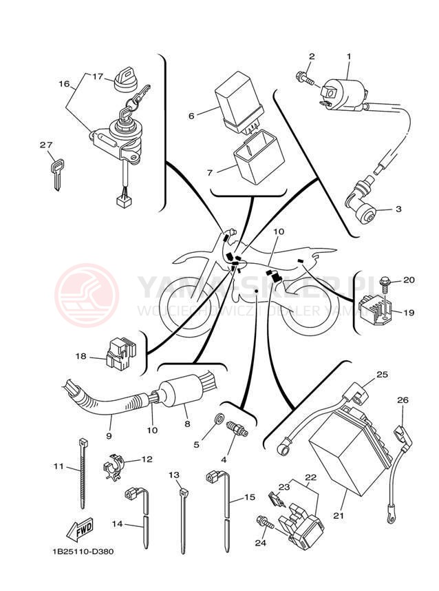 Schemat "układ elektryczny" do Yamaha TT-R125E TTR125ET/TTR125LET
