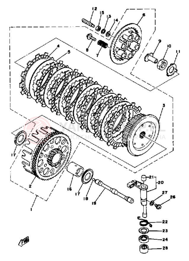 Schemat "sprzęgło" do Yamaha YZ400C