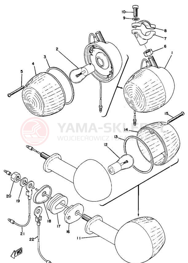 Schemat "kierunkowskazy" do Yamaha DT1E/DT1MX