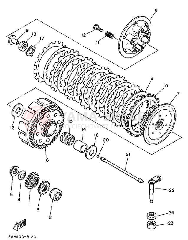 Schemat "sprzęgło" do Yamaha WR250ZE