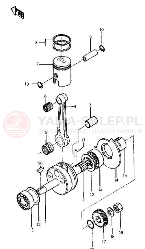 Schemat "Wał korbowy" do Yamaha YG5T