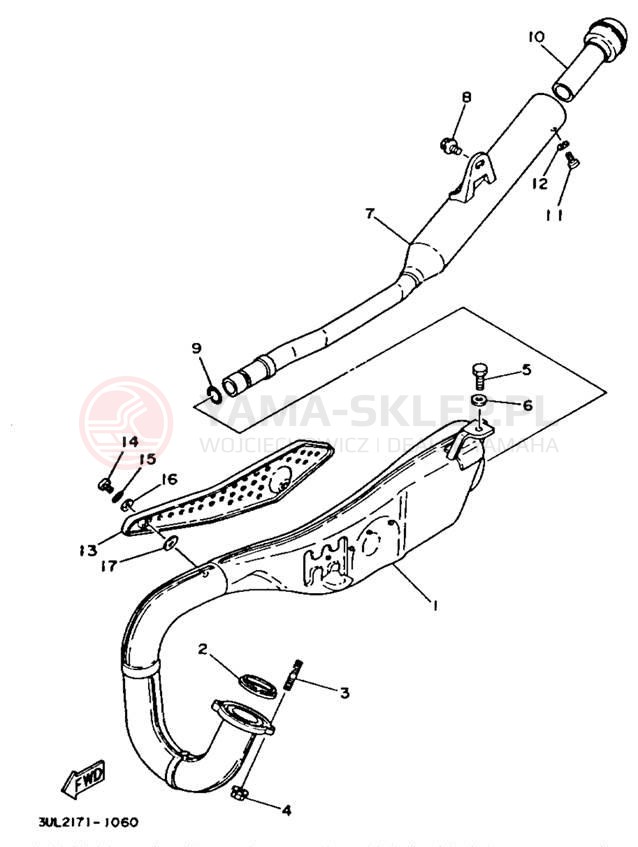 Schemat "Wydech końcowy" do Yamaha RT100F