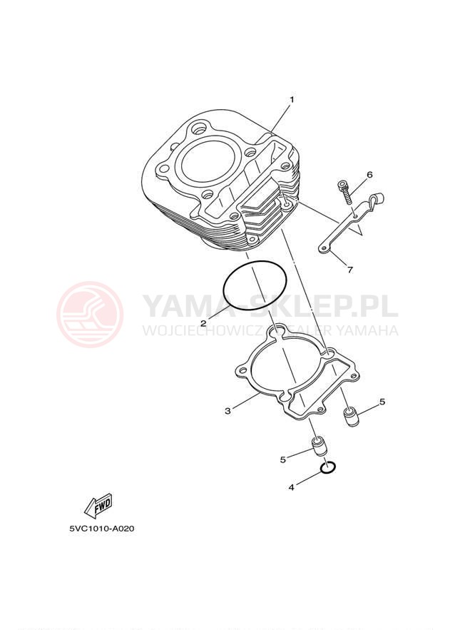 Schemat "cylinder" do Yamaha TW200 TW200W1/TW200W1C