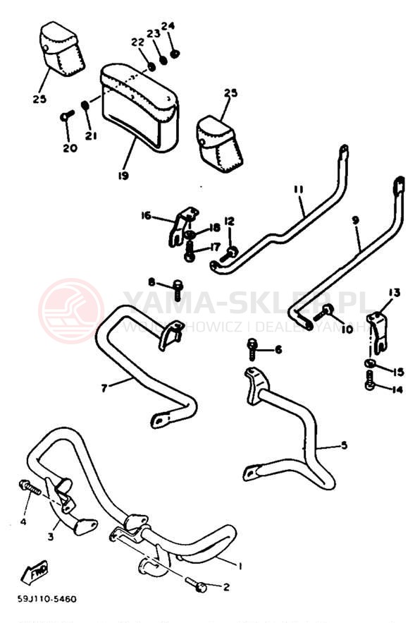 Schemat "osłona / stelaż" do Yamaha XVZ12DN
