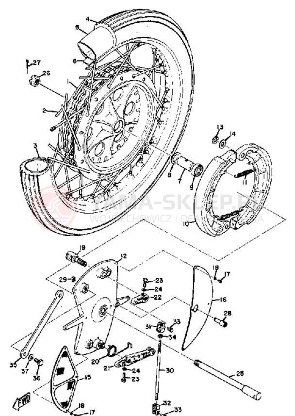 Schemat "Koło przód" do Yamaha TD2