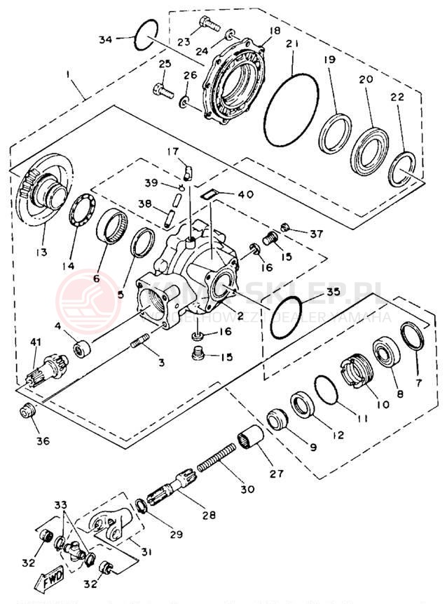 Schemat "Wał napędowy" do Yamaha MOTO-4 YFM225S
