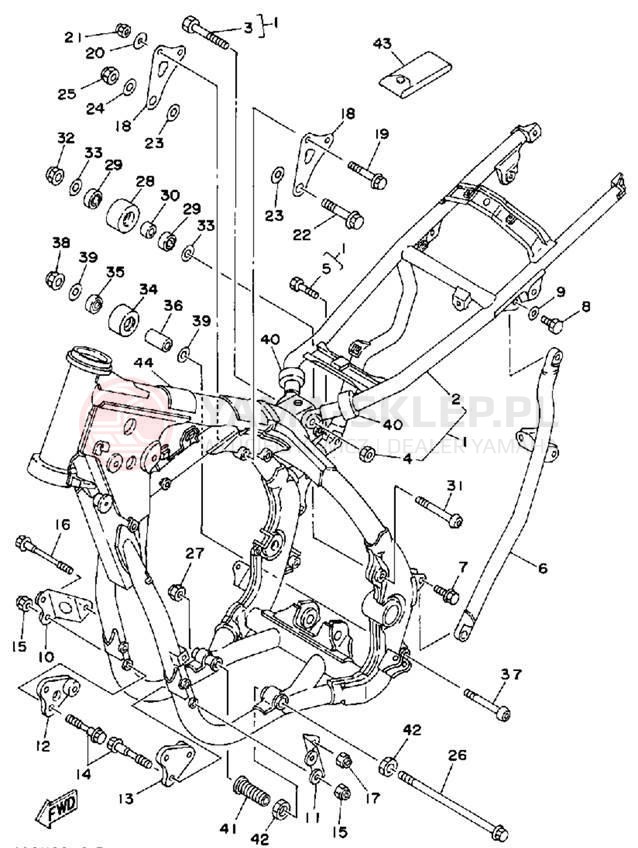 Schemat "rama" do Yamaha WR500ZE