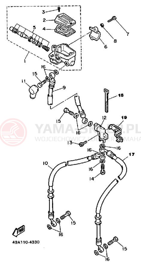 Schemat "Pompa hamulcowa przednia" do Yamaha FJ600NC/FJ600N