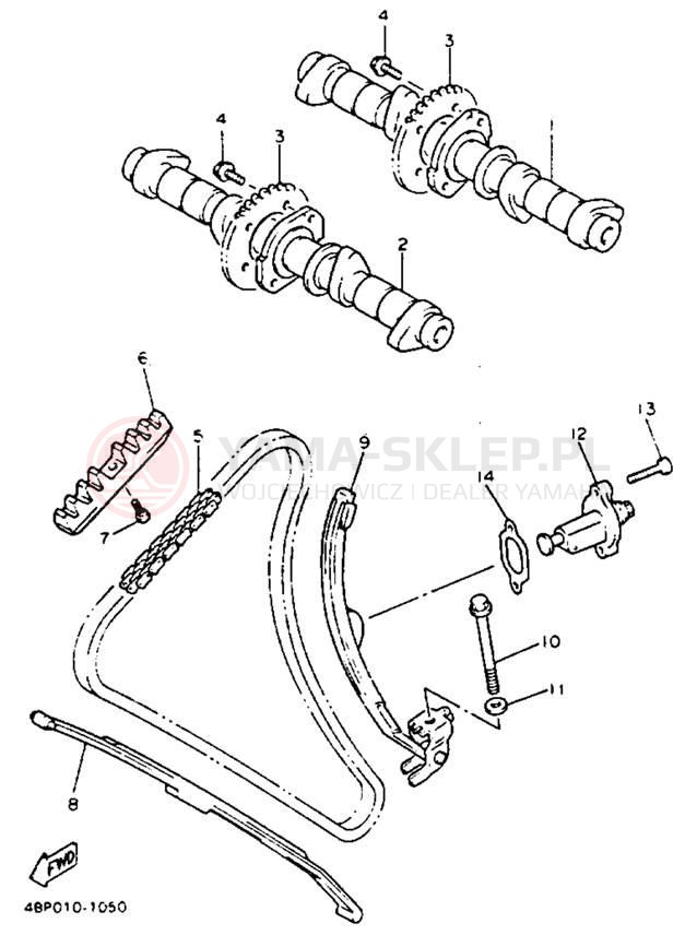 Schemat "Rozrząd - łańcuszek" do Yamaha SECA II XJ600SDC/XJ600SD