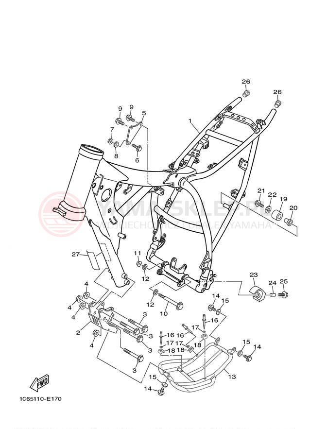 Schemat "rama" do Yamaha TT-R230 TTR230W