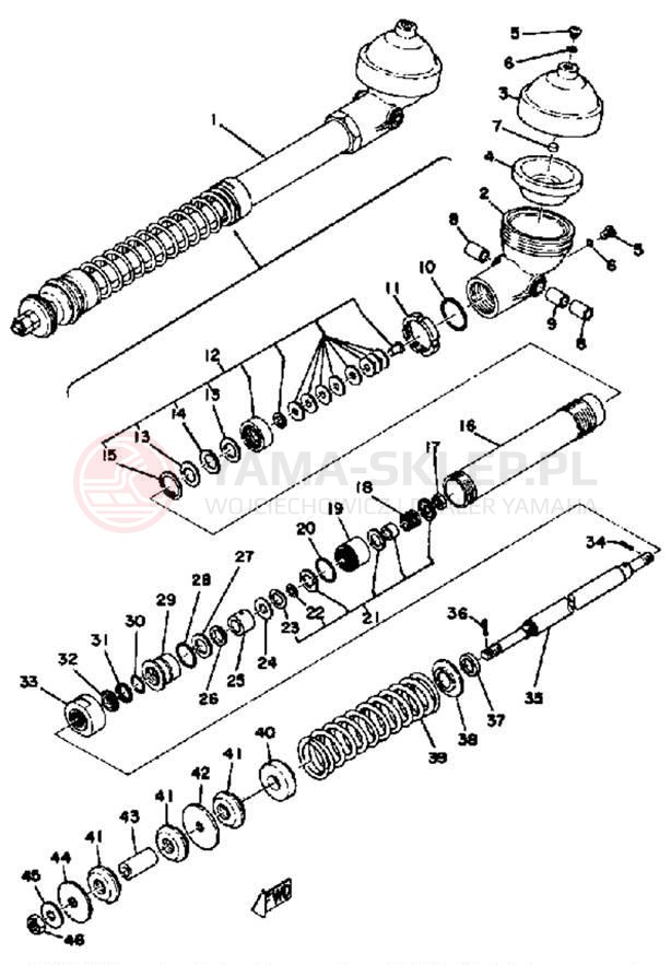 Schemat "Amortyzator tylny" do Yamaha YZ400E