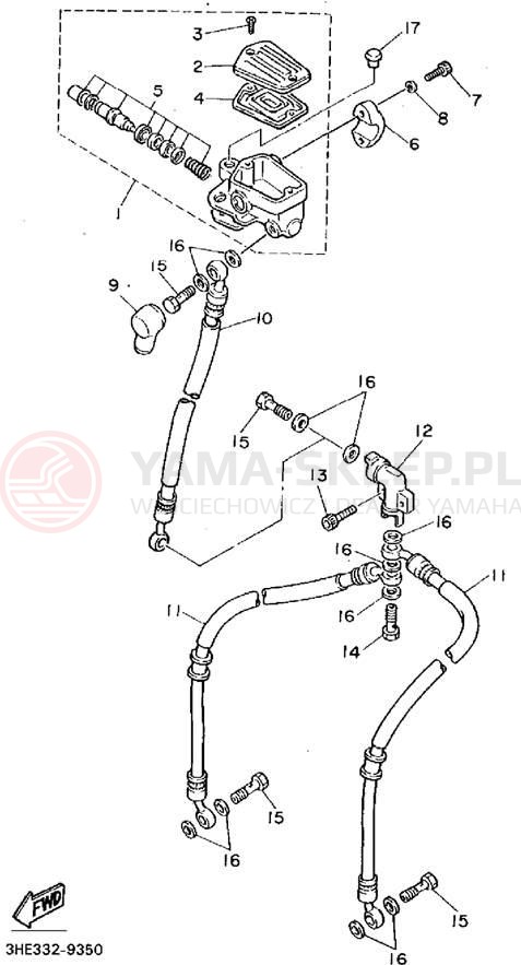 Schemat "Pompa hamulcowa przednia" do Yamaha FZR600RFC