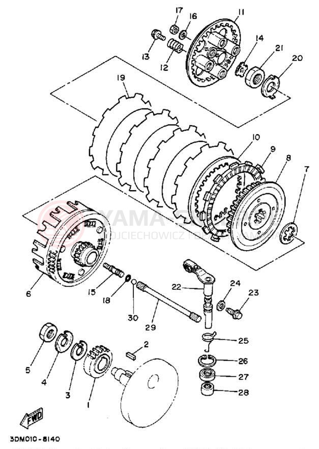 Schemat "sprzęgło" do Yamaha ROUTE 66 XV250AC/XV250A