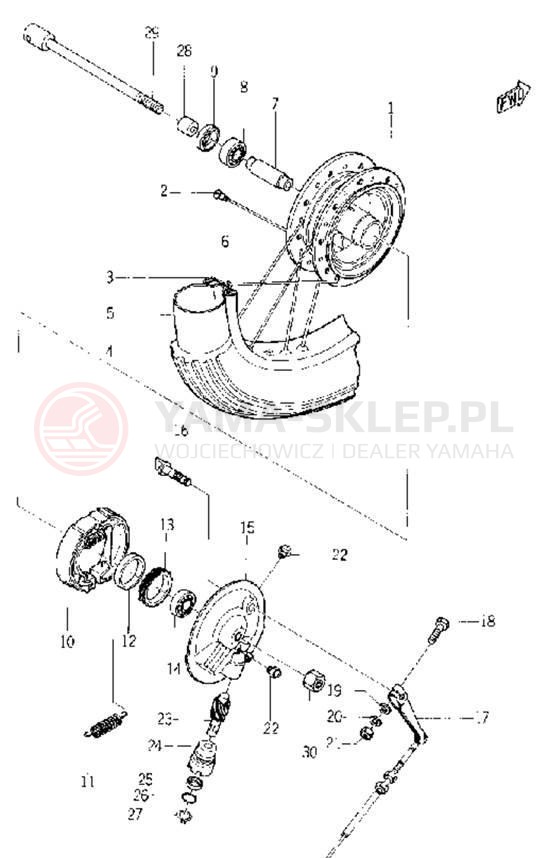 Schemat "Koło przód" do Yamaha YL1