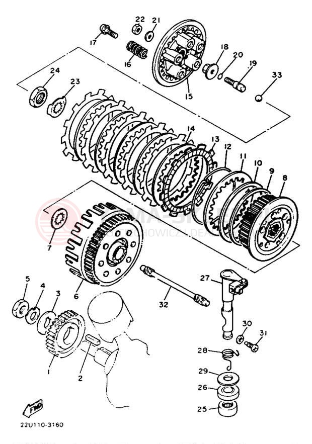Schemat "sprzęgło" do Yamaha VIRAGO 535 XV535TC/XV535T