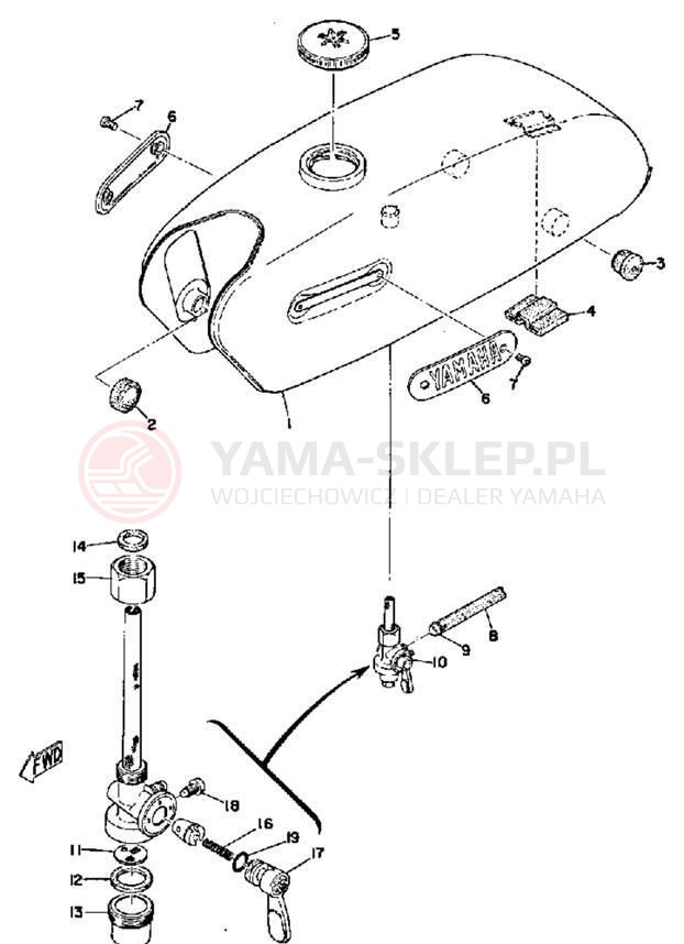 Schemat "zbiornik paliwa" do Yamaha G6S