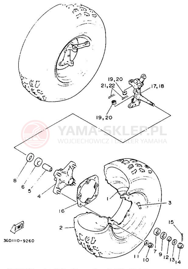 Schemat "Koło przód" do Yamaha WARRIOR YFM350XE_M