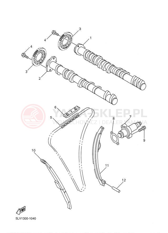 Schemat "Rozrząd - łańcuszek" do Yamaha FZ1 FZS1T/FZS1TC
