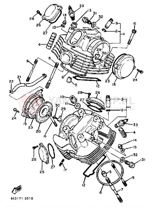 Schemat "głowica" do Yamaha XV920RJ