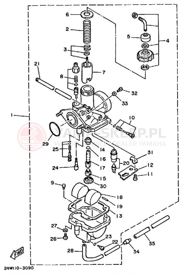 Schemat "Gaźnik" do Yamaha YTM200ERN