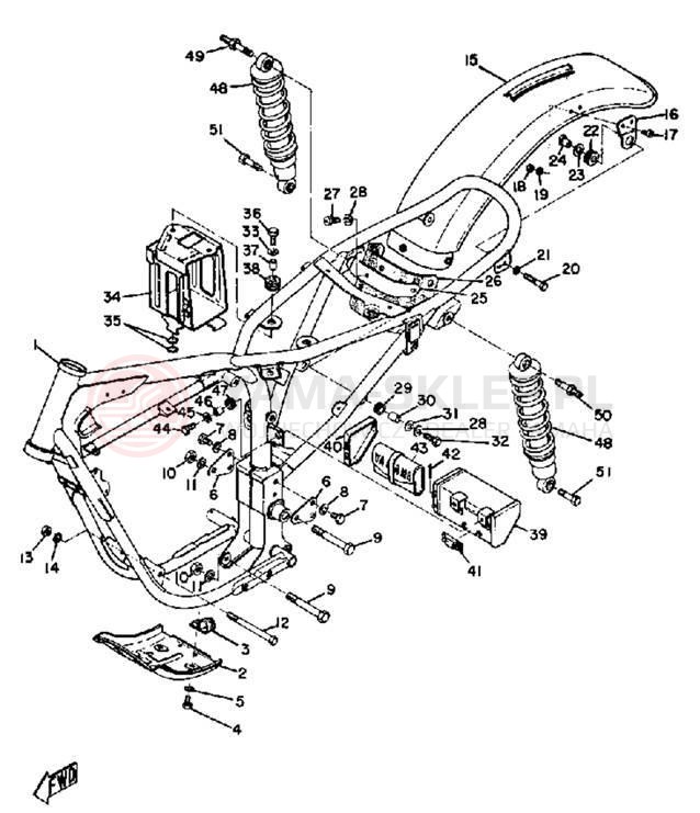 Schemat "Rama- tylny błotnik" do Yamaha AT1E/AT1M