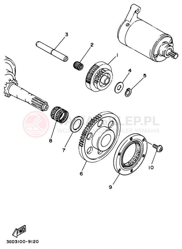 Schemat "rozrusznik" do Yamaha KODIAK 4WD YFM400FWH_