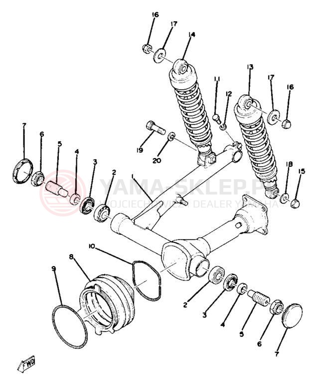 Schemat "wahacz" do Yamaha XS750SE